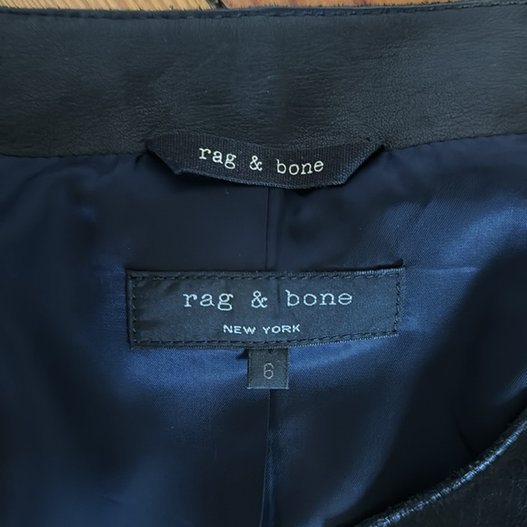 Rag & Bone cropped leather jacket size 6 - Picture 3 of 4